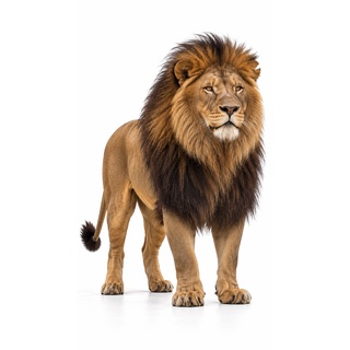 Le lion, personnage généré sur fond blanc
